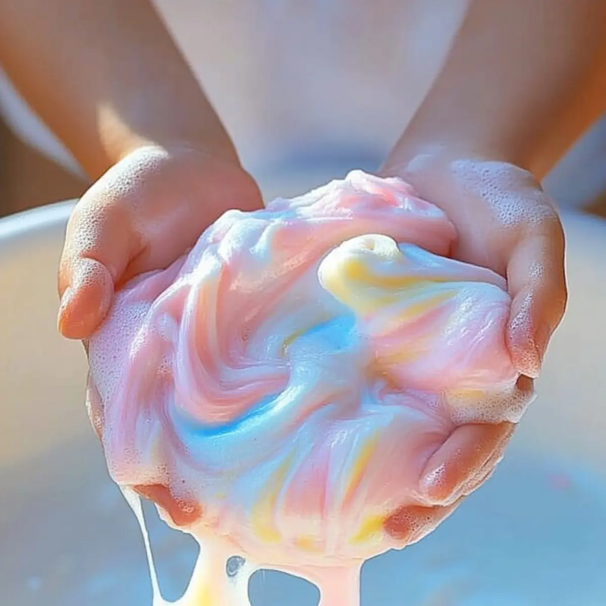 Cornstarch and Dish Soap Bubble Dough: Squishy, Stretchy, Sensory Magic! - Savory Splash