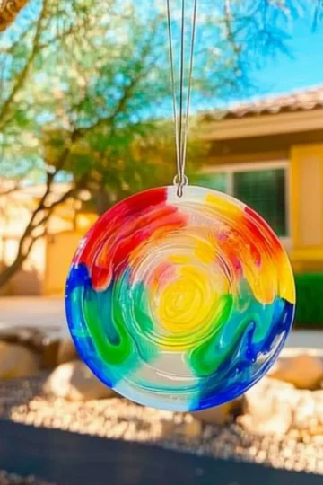 Colorful DIY Glue Suncatcher Craft