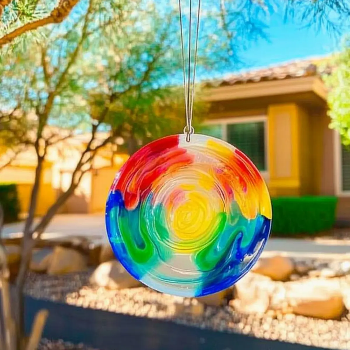 Colorful DIY Glue Suncatcher Craft