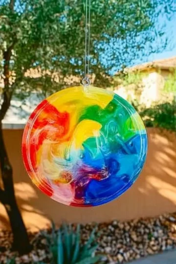 Colorful DIY Glue Suncatcher Craft