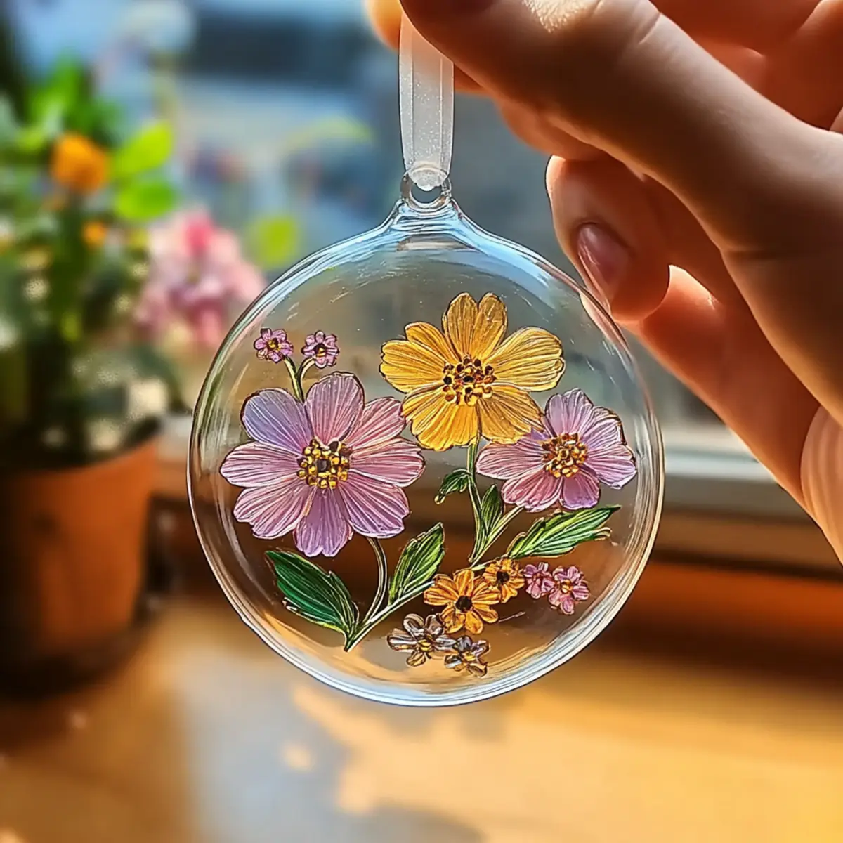Make Pretty Flower Suncatchers With Clear Glue