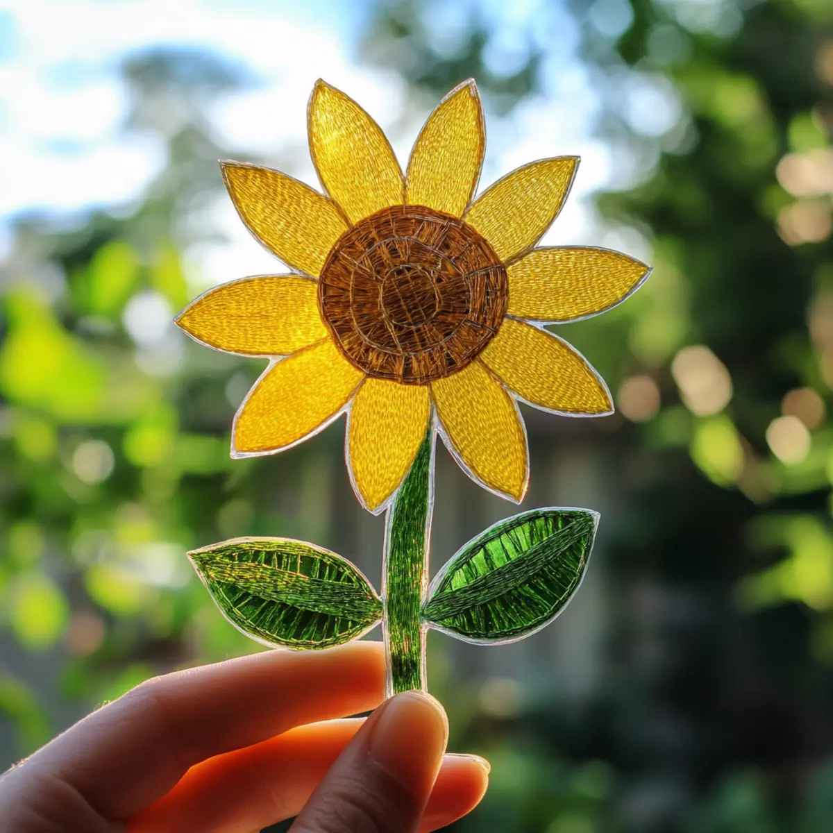 Adorable Sunflower Suncatcher Craft using Real Nature