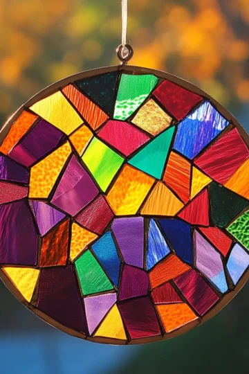 Tissue Paper Stained Glass Suncatcher