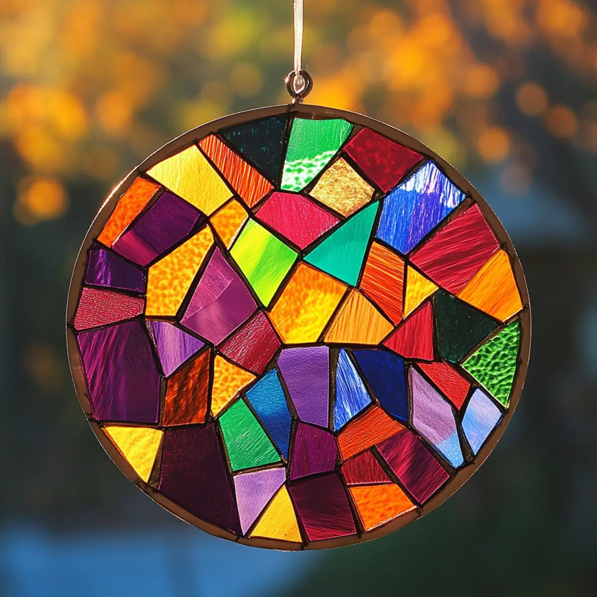 Tissue Paper Stained Glass Suncatcher
