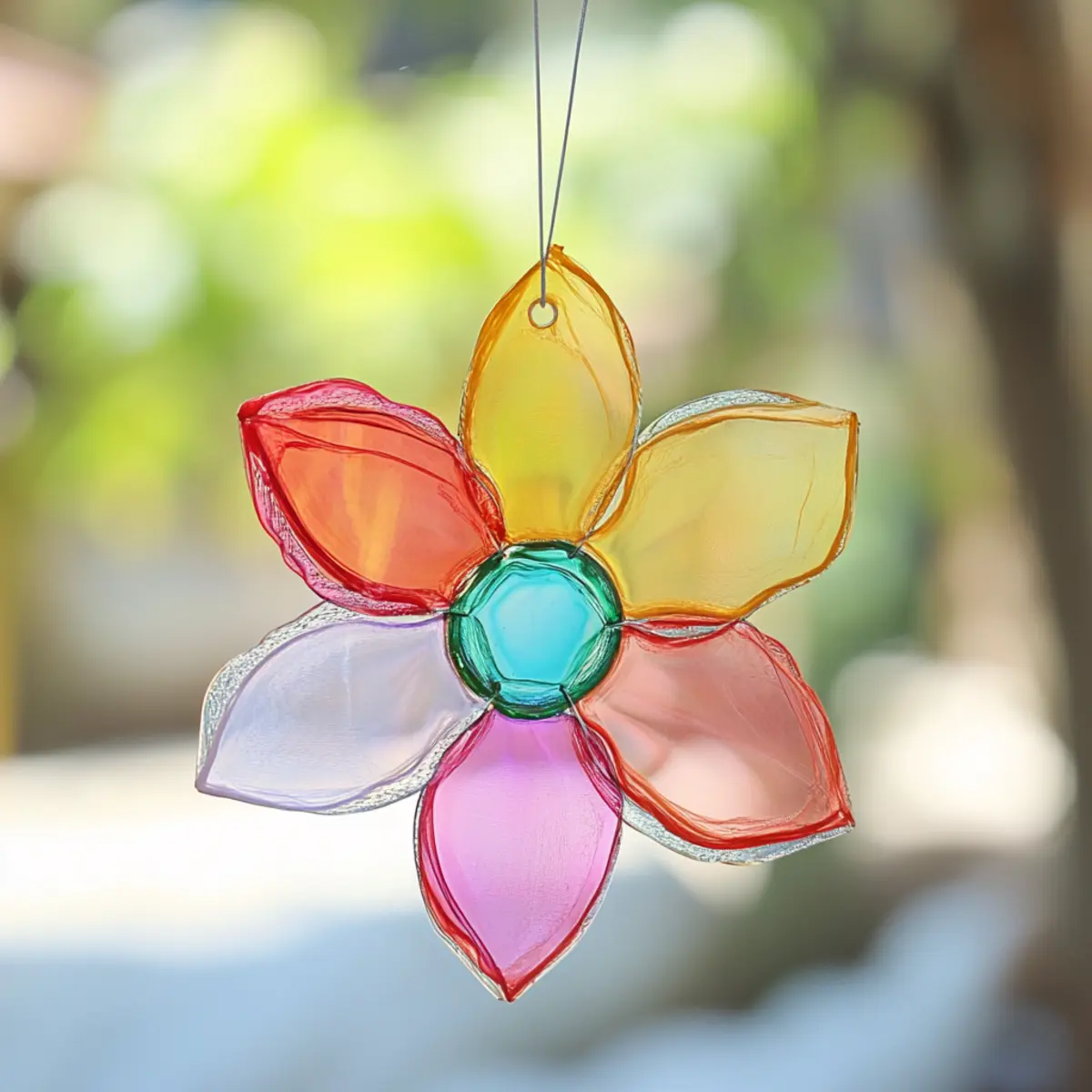 Clear Glue Flower Suncatcher Craft