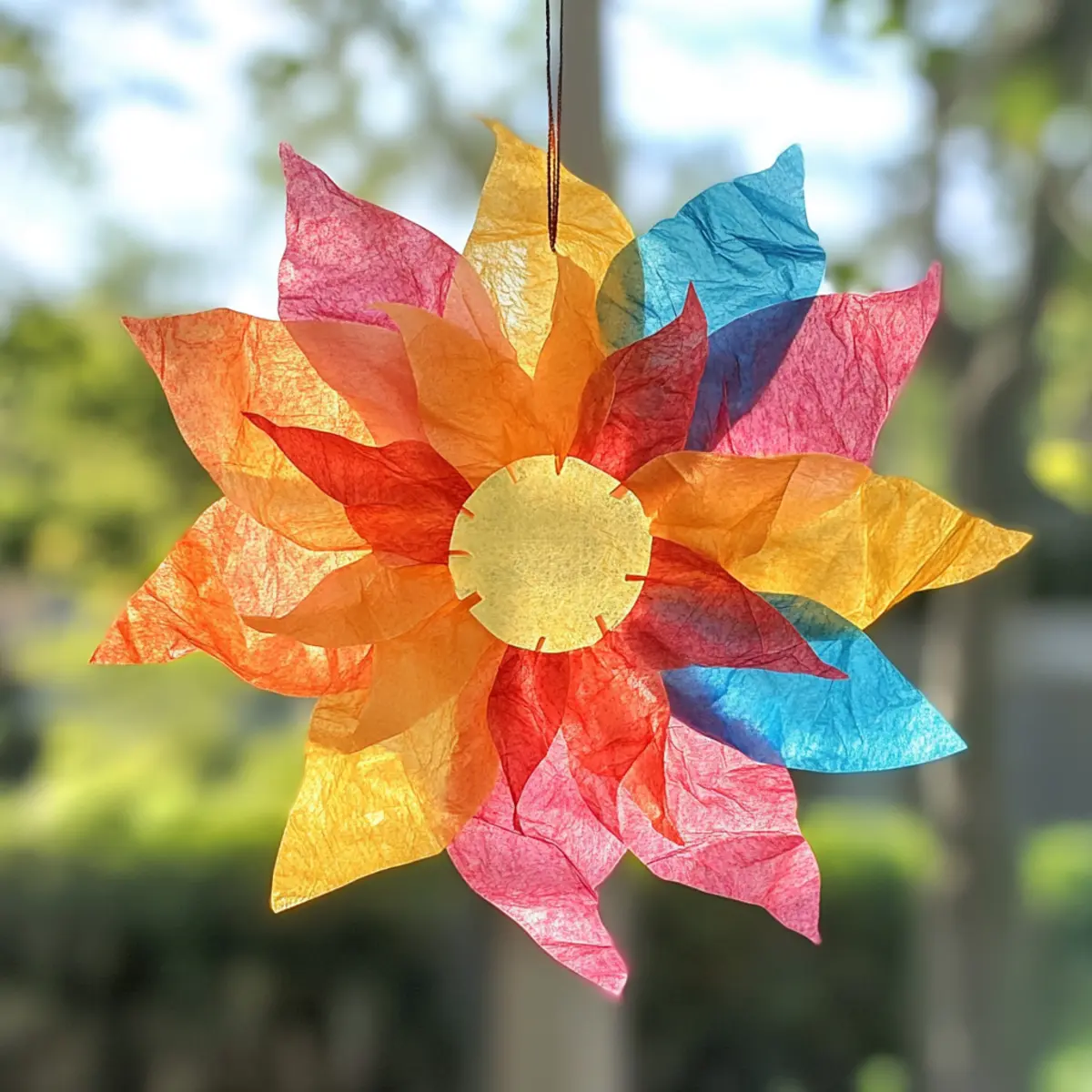 Tissue Paper Sun Catcher