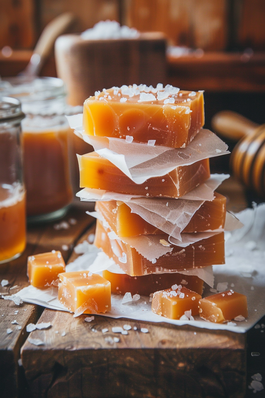 u3929625643 Salted Honey Vanilla Bean Caramels stacked in pa d764ffa1 cfb4 4751 bf44 e9be277a083e 2