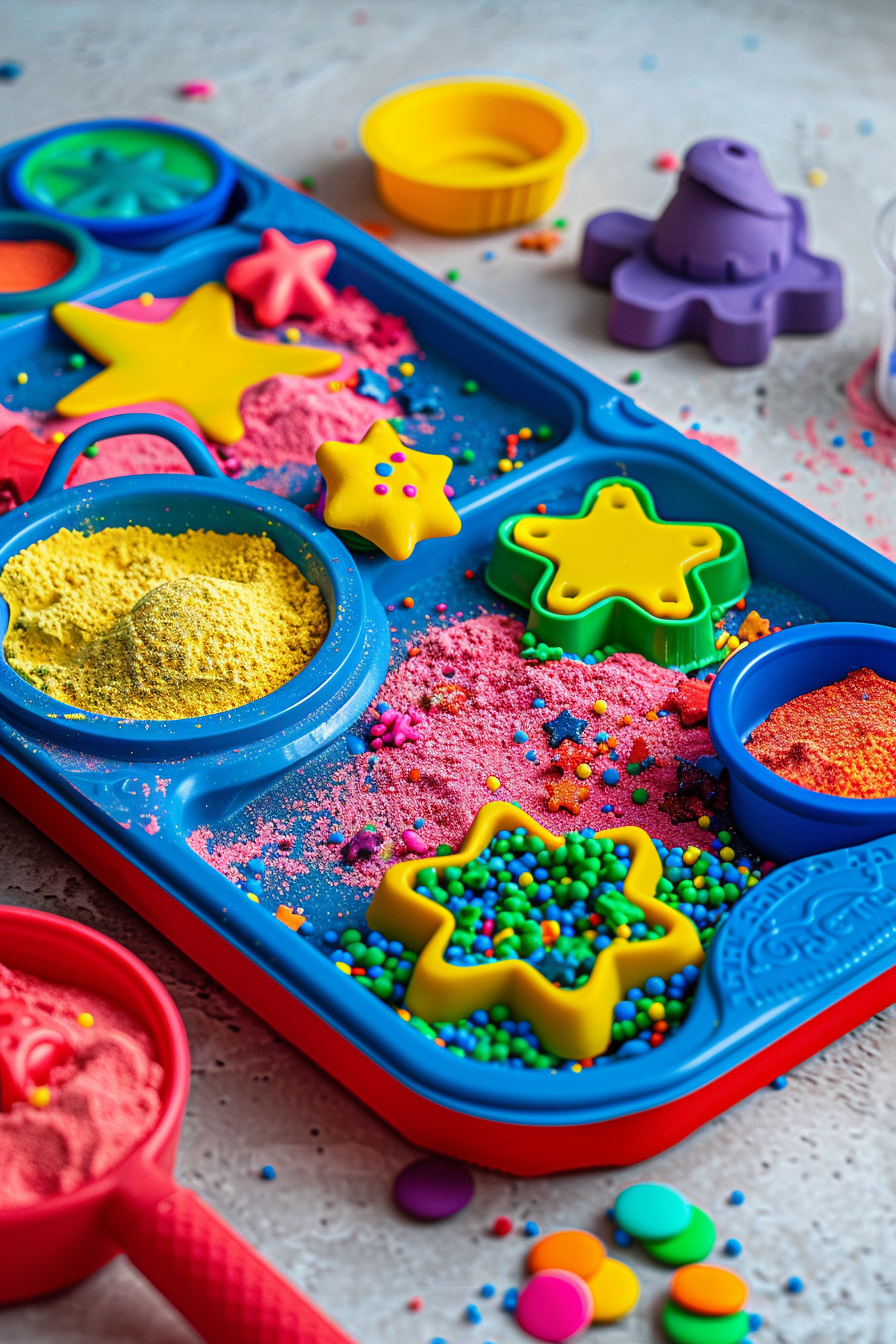 Moon Sand 2 u3929625643 Moon Sand sensory activity in a large tray with c 45d14f7b 77c2 4701 84a6 8f22b86f808d 2